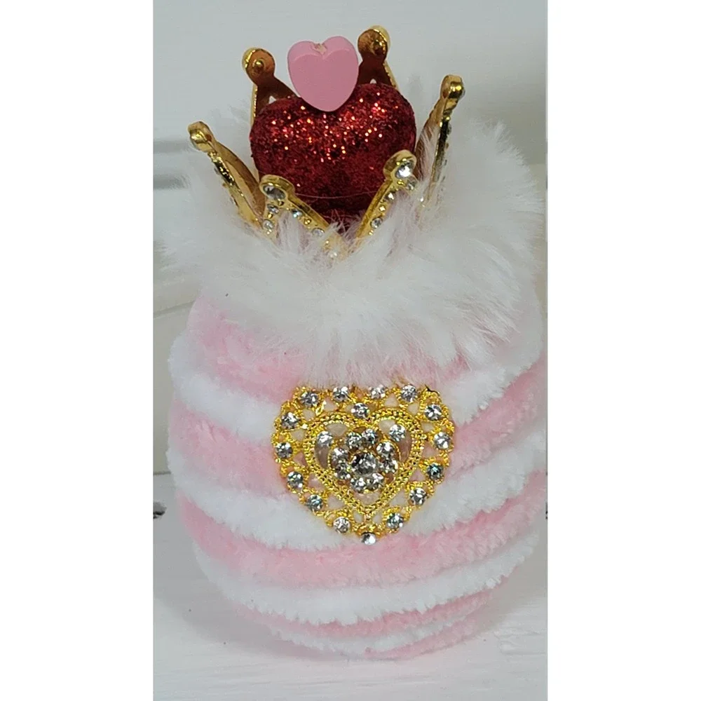 Decorative Velvety Yarn Easter‎ Egg with Crown, Velvety Yarn Ornament Home Décor